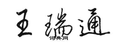 駱恆光王瑞通行書個性簽名怎么寫
