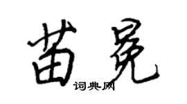 王正良苗冕行書個性簽名怎么寫
