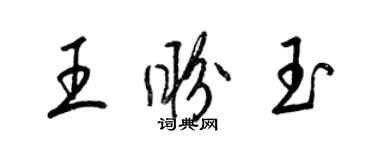 梁錦英王盼玉草書個性簽名怎么寫