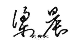 駱恆光梁晨草書個性簽名怎么寫