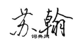 駱恆光蘇翰行書個性簽名怎么寫