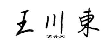 王正良王川東行書個性簽名怎么寫