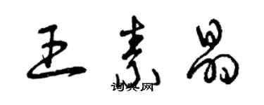 曾慶福王素晶草書個性簽名怎么寫