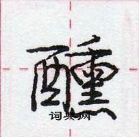 龐中華寫的硬筆行書醺