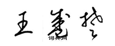 梁錦英王盛楚草書個性簽名怎么寫