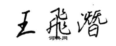 王正良王飛潛行書個性簽名怎么寫