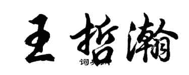 胡問遂王哲瀚行書個性簽名怎么寫
