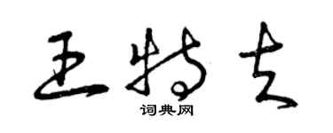 曾慶福王特夫草書個性簽名怎么寫