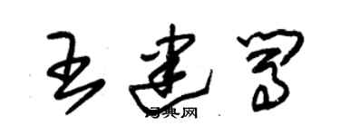 朱錫榮王建闖草書個性簽名怎么寫