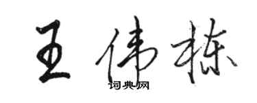 駱恆光王偉棟行書個性簽名怎么寫