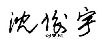 朱錫榮沈俊宇草書個性簽名怎么寫