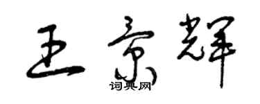 曾慶福王景輝草書個性簽名怎么寫