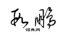 梁錦英段鵬草書個性簽名怎么寫