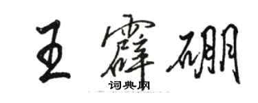 駱恆光王霹硼行書個性簽名怎么寫