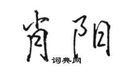 駱恆光肖陽行書個性簽名怎么寫