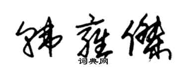 朱錫榮韓雍傑草書個性簽名怎么寫