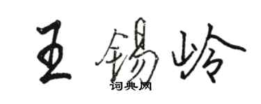 駱恆光王錫嶺行書個性簽名怎么寫