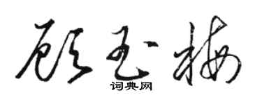 駱恆光顧玉梅草書個性簽名怎么寫
