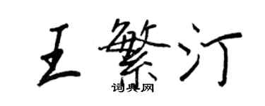 王正良王繁汀行書個性簽名怎么寫