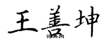 丁謙王善坤楷書個性簽名怎么寫