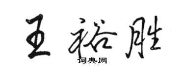 駱恆光王裕勝行書個性簽名怎么寫