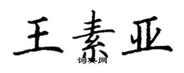 丁謙王素亞楷書個性簽名怎么寫