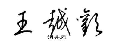 梁錦英王越歡草書個性簽名怎么寫