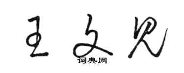 駱恆光王文見草書個性簽名怎么寫