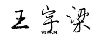 曾慶福王宇梁行書個性簽名怎么寫