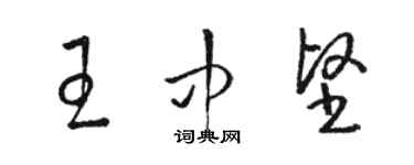 駱恆光王中堅草書個性簽名怎么寫