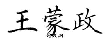 丁謙王蒙政楷書個性簽名怎么寫