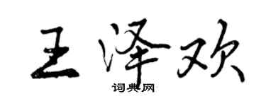 曾慶福王澤歡行書個性簽名怎么寫