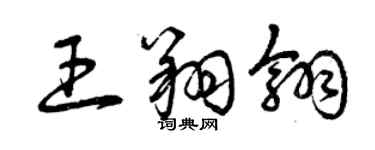 曾慶福王翔翎草書個性簽名怎么寫