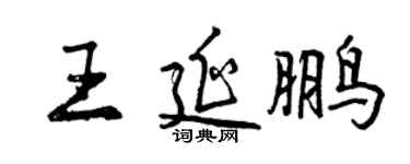曾慶福王延鵬行書個性簽名怎么寫