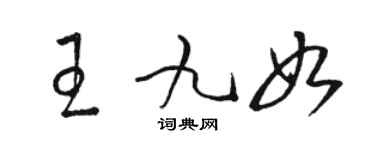 駱恆光王九如草書個性簽名怎么寫