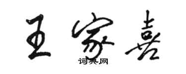 駱恆光王家喜行書個性簽名怎么寫