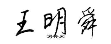 王正良王明舜行書個性簽名怎么寫