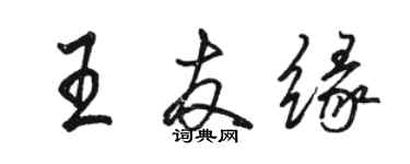 駱恆光王友緣行書個性簽名怎么寫