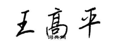 王正良王高平行書個性簽名怎么寫