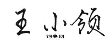 駱恆光王小領行書個性簽名怎么寫