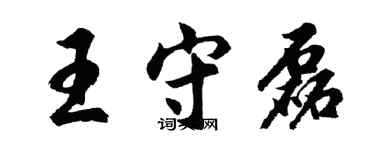 胡問遂王守磊行書個性簽名怎么寫