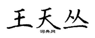 丁謙王天叢楷書個性簽名怎么寫