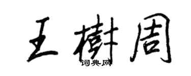 王正良王樹周行書個性簽名怎么寫