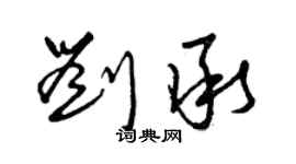 曾慶福劉承草書個性簽名怎么寫