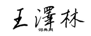 王正良王澤林行書個性簽名怎么寫