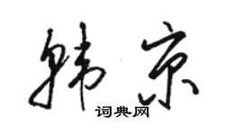 駱恆光韓京草書個性簽名怎么寫