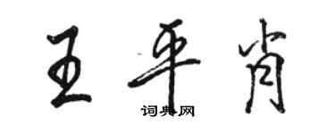 駱恆光王平肖行書個性簽名怎么寫