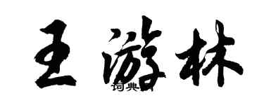胡問遂王游林行書個性簽名怎么寫