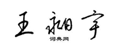 梁錦英王昶宇草書個性簽名怎么寫