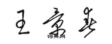 駱恆光王景春草書個性簽名怎么寫